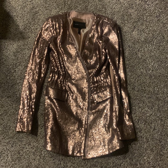 BCBG XXS gold/rose gold Sequinned Blazer - Picture 5 of 5